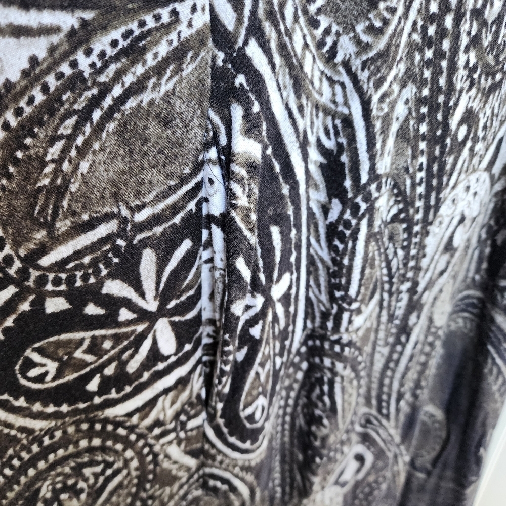 Simply Vera Wang Paisley Floral Watercolor Tunic Tank Dress Maxi Goth Rayon Sz M - Picture 5 of 10
